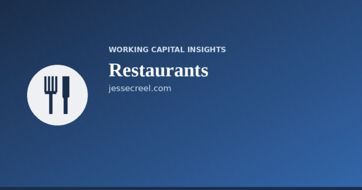 Working capital and cash flow illustration for restaurants